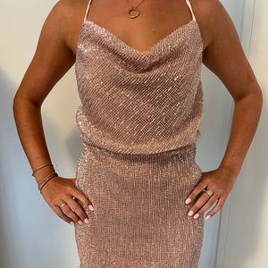 mini pink shimmer dress